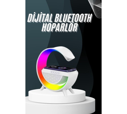 Bluetooth Hoparlör G Şekli Atmosfer Akıllı Rgb Lamba Wireless Kablosuz Şarj