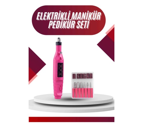 Elektrikli Profesyonel Manikür Pedikür Seti Değiştirilebilir Başlık Seçeneği