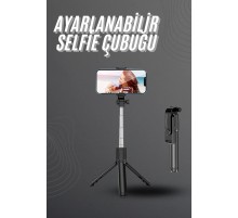 Selfie Çubuğu Tripod Bluetooth Kumandalı Selfie Çubuğu Telefon Tutucu