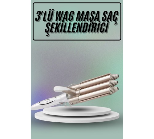 Saç Şekillendirici Wag Maşa Üçlü Yüksek Isı Ayarlı Seramik Kaplama