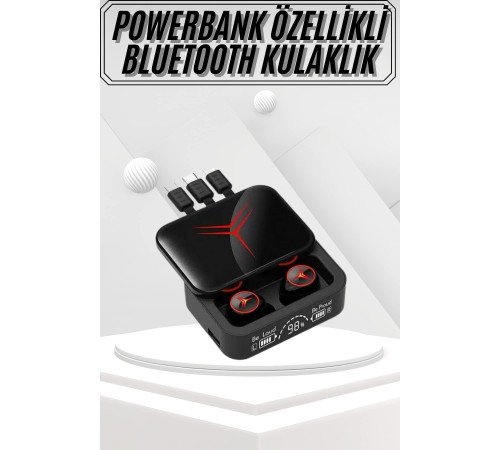 Kablosuz Bluetooth Kulaklık Powerbank Özellikli Göstergeli Hd Mikrofon