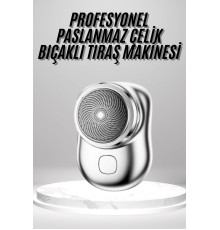 Mini Sıfır Sakal Yanak Tıraş Makinesi USB Şarjlı Sıfır Sakal Taşınabilir Korumalı