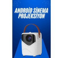 HD Ayaklı Portatif Projeksiyon Cihazı Android İşlemcili Sinema Projektörü