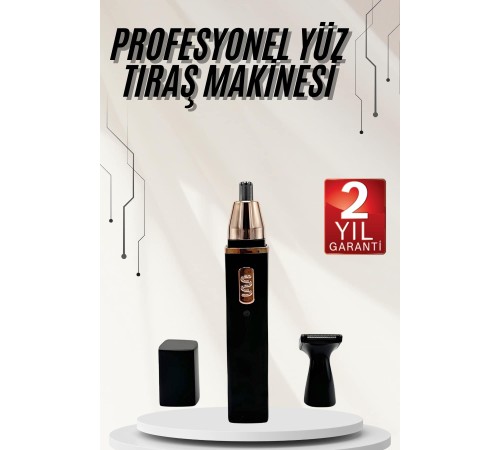 Kulak Burun Tıraş Makinesi Taşınabilir Şarjlı 3 Başlıklı Uzun Ömürlü