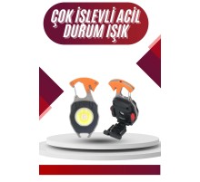 7 Modlu Mini Led Lamba Anahtarlık USB Şarjlı Kamp İçin Taşınabilir