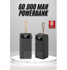 Powerbank 60.000 Mah Taşınabilir Şarj Hızlı El Fenerli Dijital Göstergeli