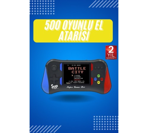 3.5 İnç 500 Klasik Retro Oyun Yüklü Kollu Oyun Konsolu