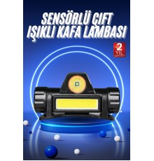 Ledli Şarjlı Kafa Lambası LED Şarjlı Su Geçirmez Kafa Feneri