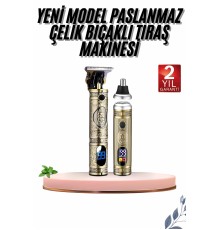 Erkeklere Özel 3 Başlıklı Tıraş Makinesi Saç Sakal Ense Kulak Tıraşına Uygun