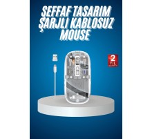 Sessiz Tıklama Çift Modlu Bluetooth Ve Alıcı Şeffaf Mouse Fare