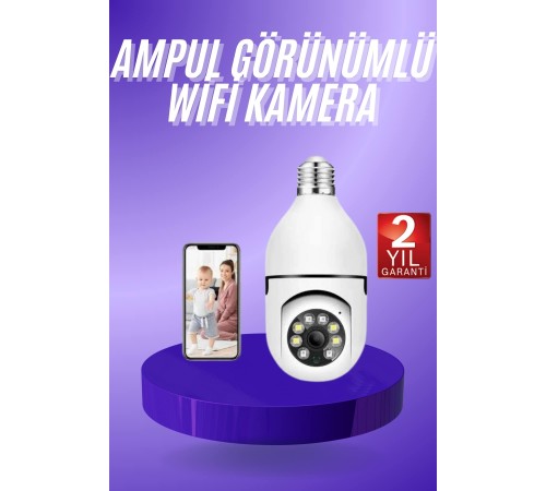 Güvenlik Kamerası Wi-Fi Özellikli 360 Derece Full Hd 1080p Ampül Kamera