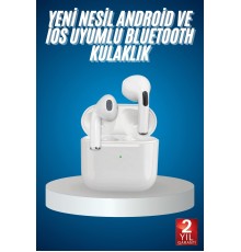 Bluetooth Kulaklık Beyaz Çağrı Cevaplama Dokunmatik Kontrol Kablosuz