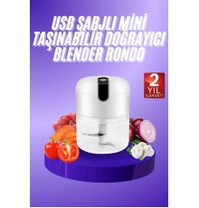 Rondo Doğrayıcı 250 ML Taşınabilir USB Şarjlı Pratik El Rondo Blender