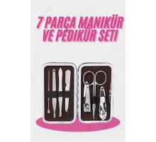 Deri Çanta Hediyeli 7 Parça Manikür-Pedikür Tırnak Bakım Seti
