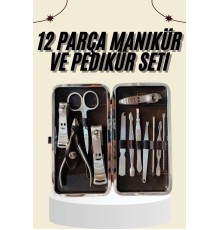 Tırnak Bakımı Tırnak Makası Profesyonel 12 Parça El Ayak Manikür Pedikür Seti