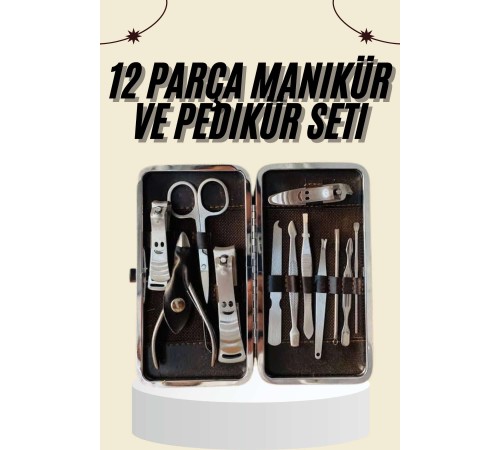 Tırnak Bakımı Tırnak Makası Profesyonel 12 Parça El Ayak Manikür Pedikür Seti