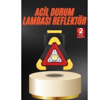 Işıklı İkaz Lambası Reflektör Şarjlı Işıklı Üçgen LED Acil Durum Feneri
