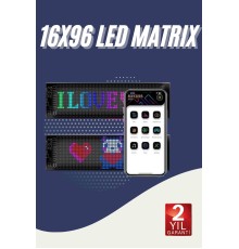 Cama Yapışan En Büyük Boy 16X96 Telefon Kontrollü Led Ekran Digital Araba Yazısı