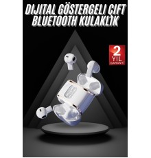 4 Adet Çift Kulaklık Dijital Göstergeli Yüksek Ses Kaliteli Bluetooth Kulaklık