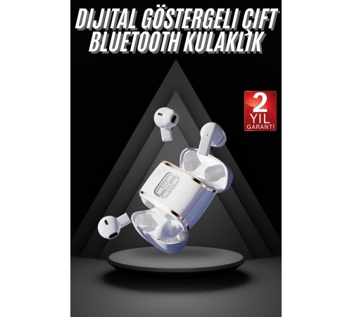 4 Adet Çift Kulaklık Dijital Göstergeli Yüksek Ses Kaliteli Bluetooth Kulaklık