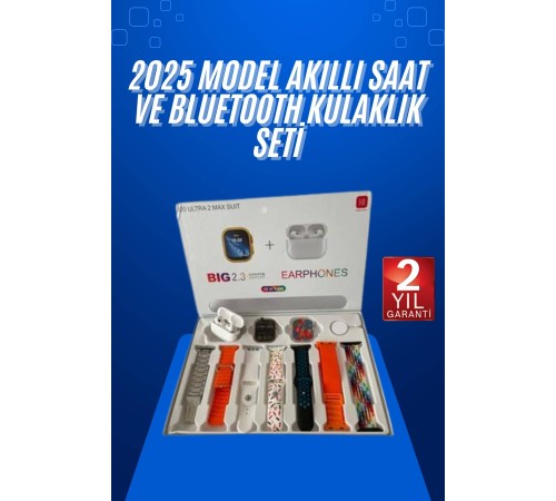 Yeni Nesil 7 Kordonlu Arama Bildirim Özellikli Kulaklık Hediyeli Akıllı Saat