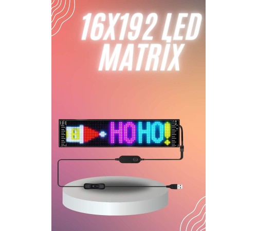 Matrix Led 16x192 Cama Yapışan Telefon Kontrollü Panel Dijital Ekran Kumandalı Matrix Led 16x192 Cama Yapışan Telefon Kontrollü Panel Dijital Ekran Kumandalı