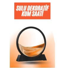 3D LED Işıklı Kum Saati Gece Lambası Hareketli Sulu Kum Saati Orta Boy