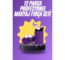 12 Parça Makyaj Fırça Seti Profesyonel Fondöten Allık Far Kontür Fırçası