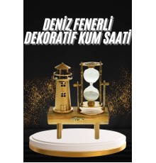 Hediyelik Eşya Retro Deniz Fenerli Kum Saati Ahşap Görünümlü Dekoratif Eşya
