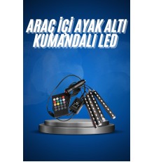 Araç İçi Ayak Altı Led 12 Led Işık Sese Müziğe Duyarlı RGB Işıklı Aydınlatma Seti