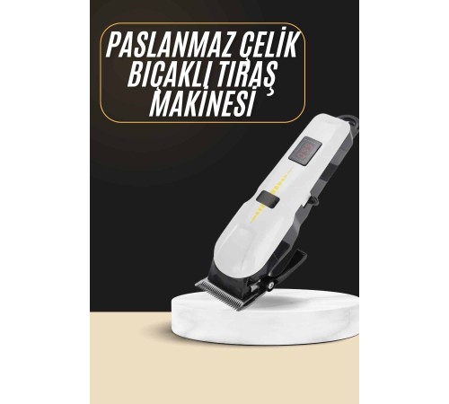 2025 Model Şarjlı Dijital Saç Sakal Tıraş Makinesi Islak Kuru Kullanıma Uygun