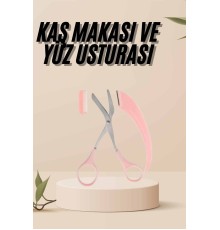 Kavisli Kaş Kirpik Düzeltici Bıyık Alma Taraklı Kaş Makası Yüz Bakım Seti Makas