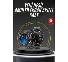 Akıllı Saat Titanyum Kasa Yuvarlak Ekran Alarm Uyku ve Sağlık Takibi Titreşimli