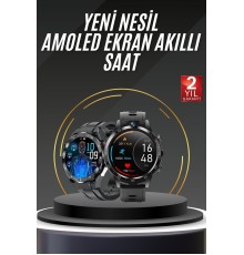 Akıllı Saat Titanyum Kasa Yuvarlak Ekran Alarm Uyku ve Sağlık Takibi Titreşimli