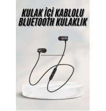 Sports Mıknatıslı Siyah Bluetooth Kulaklık Kablolu Uzun Pil Ömrü