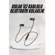 Sports Mıknatıslı Siyah Bluetooth Kulaklık Kablolu Uzun Pil Ömrü