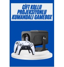 4K Android Smart Wi-fi Çift Kollu Projeksiyon Game Box Kumandalı Taşınabilir
