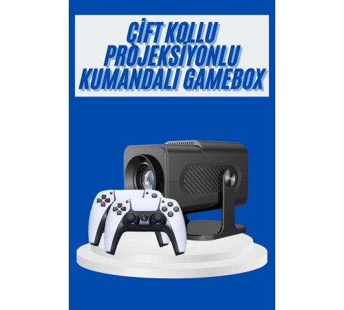 4K Android Smart Wi-fi Çift Kollu Projeksiyon Game Box Kumandalı Taşınabilir