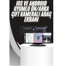 4K 10.2 İnç Çift Kameralı Araç Multimedya Ekranı CarPlay Kablosuz Tüm Cihazlara Uyumlu