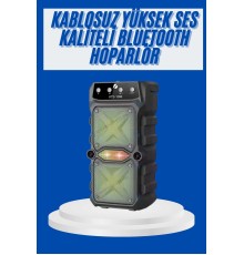 Büyük Boy Bluetooth Hoparlör Çoklu Bağlantı Çift Çıkışlı Taşınabilir Kesintisiz