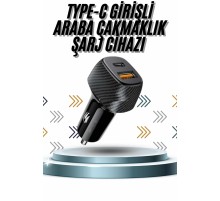 Hızlı Oto Şarj Cihazı 38W Çift Girişli HIzlı Şarj Oto Çakmaklık Type-C