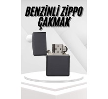 Hediyelik Zarif Zippo Model Siyah Benzinli Çakmak