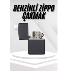 Hediyelik Zarif Zippo Model Siyah Benzinli Çakmak