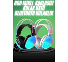 Yeni Nesil Kulak Üstü Kablosuz Uzun Ömürlü RGB Işıklı Bluetooth Kulaklık