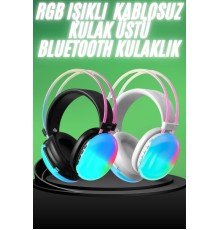 Yeni Nesil Kulak Üstü Kablosuz Uzun Ömürlü RGB Işıklı Bluetooth Kulaklık