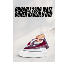 Yeni Nesil Kırmızı Buharlı Ütü 2200 Watt Seramik Tabanlı Yüksek Buhar Gücü