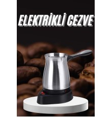Paslanmaz Çelik Türk Kahvesi Makinesi 6 Fincan Kpasiteli Elektrikli Cezve