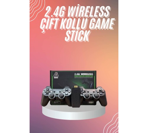 4k Game Stick Oyun Konsolu 2.4g Kablosuz Çift Kol Nostaljik Oyunlar