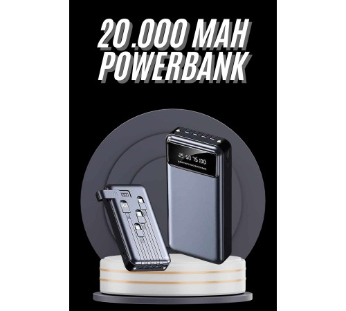Hızlı Şarj Özellikli 20.000 Mah Dijital Göstergeli USB Girişli Android ve İOS Uyumlu Powerbank Hızlı Şarj Özellikli 20.000 Mah Dijital Göstergeli USB Girişli Android ve İOS Uyumlu Powerbank