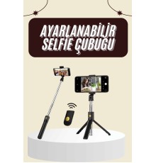 Cep Telefonu Tripod Standı Manyetik Selfie Sopa Bluetooth Uzaktan Kumandalı